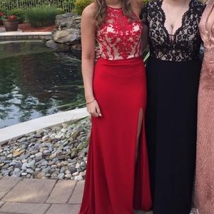Red senior prom dress